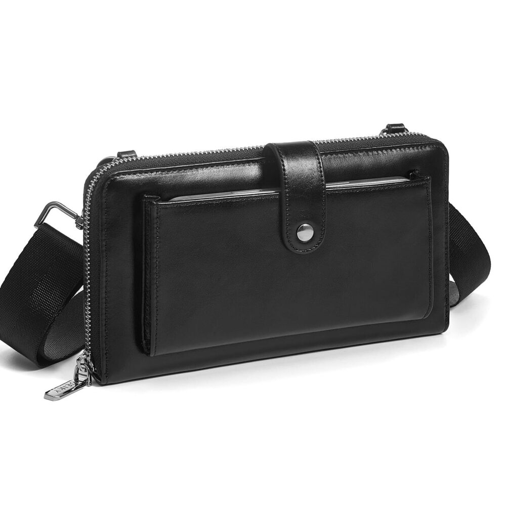 9725 RFID Crossbody Wallet Wristlet Purse ,Vegan Leatehr Small Clutch
